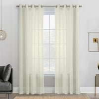 Habitat Boucle Off White Sheer Grommet Curtain Panel - 52 x 108