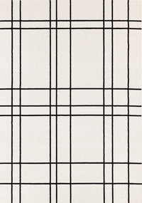 Covington Grey White Checkered Pattern Rug, 5'3