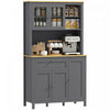 HOMCOM 71\" Kitchen Pantry Storage Cabinet w/Adjustable Shelves Glass Door