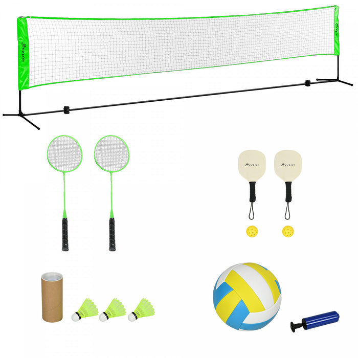 Soozier Portable Badminton Set, Pickleball Volleyball Badminton Net Set