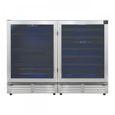 Forno Gemello 48" Side-by-Side Wine and Beverage Cooler in Stainless Steel, 9.6 cu. ft.- FWCDR6699-48S | Refroidisseur a vin et a boissons Gemello de 48" cote a cote en acier inoxydable, 9,6 pi³ - FWCDR6699-48S