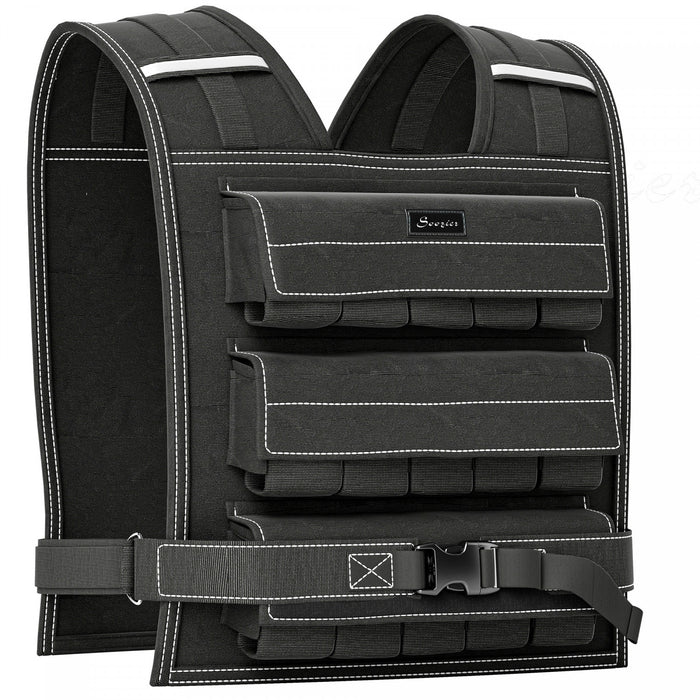 Soozier 44lbs Adjustable Weighted Vest With 20 Metal Weights