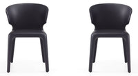 Manhattan Comfort Set of 2 Conrad Faux Leather Dining Chairs - Black