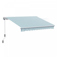 Outsunny 12' X 10' Retractable Awning Patio Sun Shade Shelter With Manual Crank Handle, Uv & Water-r