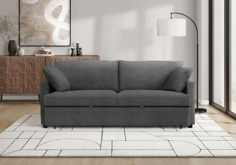 Sleeper Sofa, 78\" Length, Convertible Sofa Bed, Dark Grey Fabric, Contemporary, Modern Sleeper Sofa