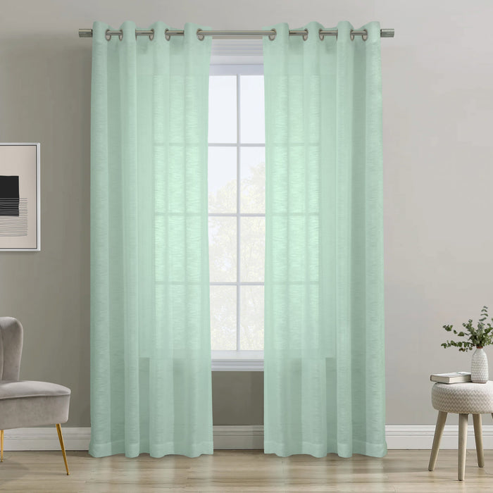 Habitat Boucle Surf Spray Sheer Grommet Curtain Panel - 52 x 95