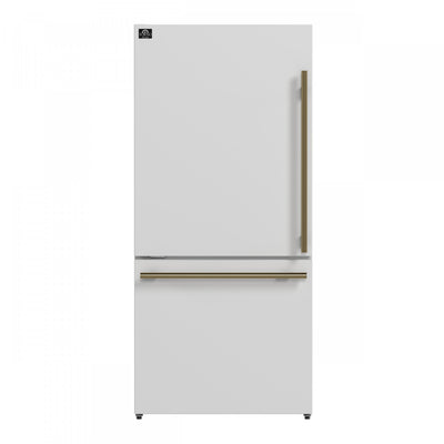 Forno Milano Espresso 31 Inch Bottom Freezer, White, 17.2 cu.ft. - FFFFD1786-31WHT | Refrigerateur Milano Espresso de 31 po avec congelateur inferieur, blanc, 17,2 pi³ – FFFFD1786-31WHT