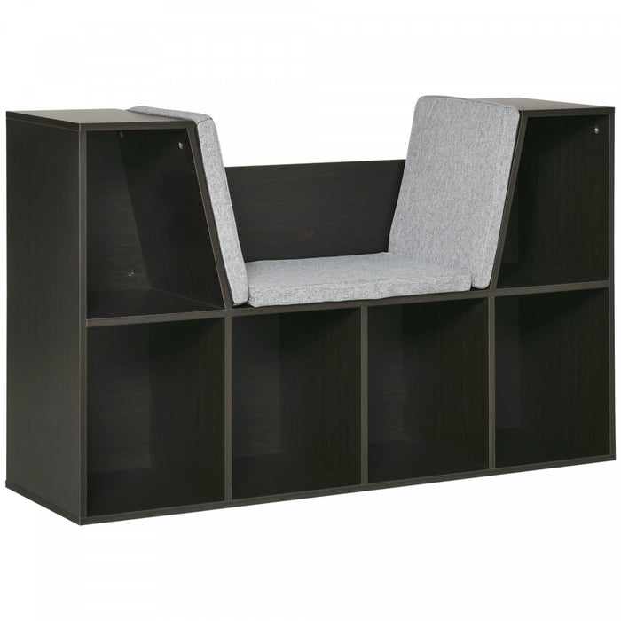 Homcom Kids Bookcase Toy Chest Kids Cabinet Storage Organizer Children Display Shelf For Toys Clothes Books Bedroom, Brown