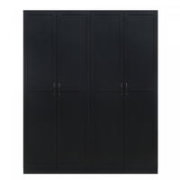 Hopkins Modern 2-Piece Wardrobe Closet in Black Armoire