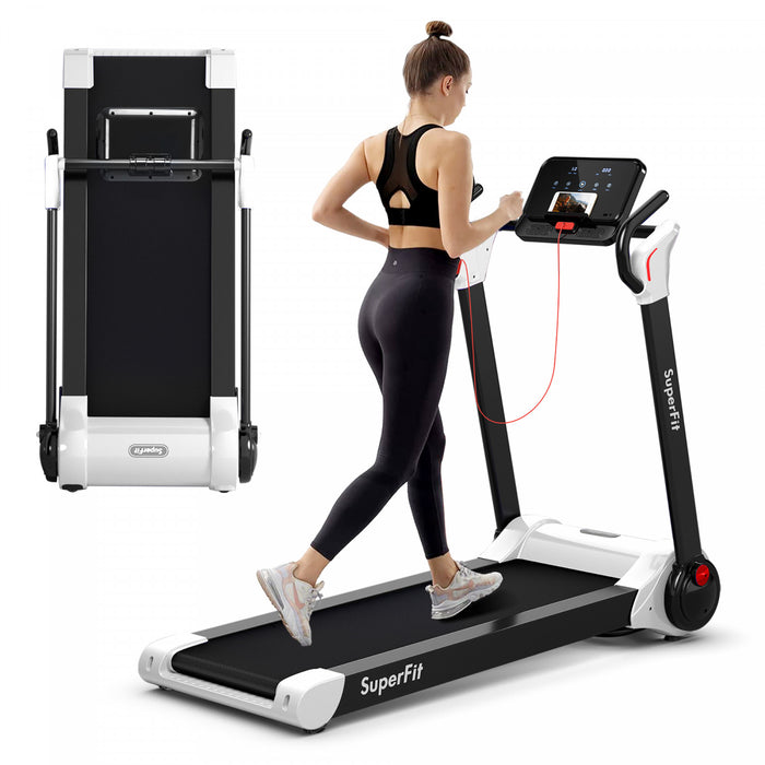 Superfit Folding 2.25hp Electric Treadmill Running Machine App Control Bluetooth