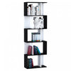 HOMCOM Geometric Bookcase, 5-Tier S Shaped Bookshelf, Black and White