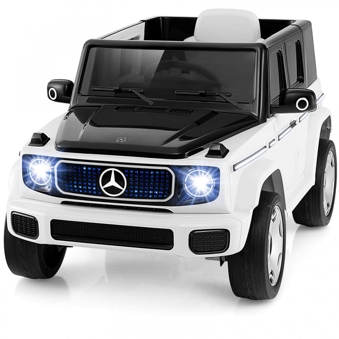 Costway Licensed Mercedes-benz Eqg Kids Ride On Car With Remote Control Detachable Battery White