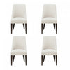 Beever Modern Chenille Wood Dining Chair in Cream - Set of 4