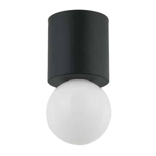 Dainolite Theron 1 Light Flush Mount Globe Matte Black Finish Lamp