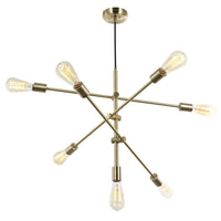 Dainolite Alexa 7 Light Adjustable Pendant Aged Brass Finish Lamp