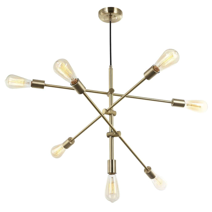 Dainolite Alexa 7 Light Adjustable Pendant Aged Brass Finish Lamp