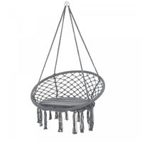 Outsunny Hanging Rope Deck Hammock, Dark Grey