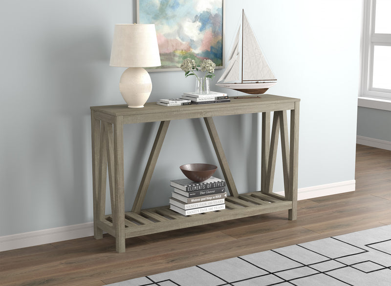 52” Console Table With 1 Shelf - Dark Taupe