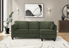 Upholstered Sofa Chaise Lounger, Chaise Lounge, Dark Green Fabric, Modern, Contemporary Sofa | Canape Chaise Longue Rembourre, Tissu Vert Fonce, Moderne, Contemporain