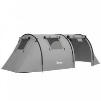 Outsunny 3-4 Person Camping Tent with 2 Rooms, Waterproof Family Tent