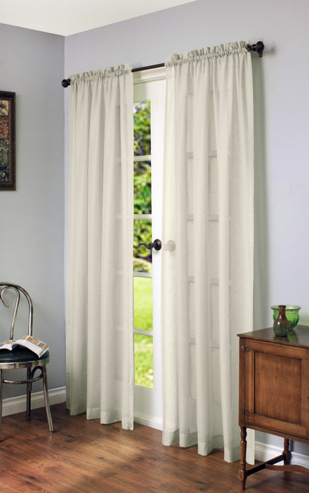 Cote D'azure Ivory Rod Pocket Curtain Panel - 56\" X 95\"