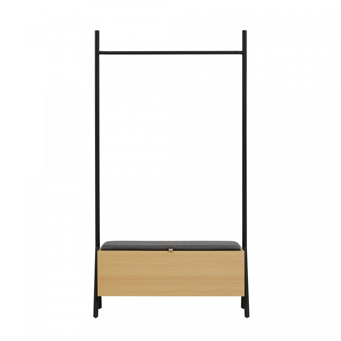 Paloma Modern 38\" Open Hanging Closet in Light Oak Armoire