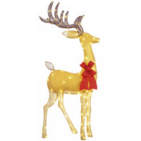 Outsunny Light Up Reindeer Christmas Decoration with 137 LED Lights Gold