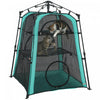 PawHut Cat Tent, 3-Tier Portable Pet Tent for Indoor Outdoor, Cat House with Multi-Door, Carry Bag, Breathable Mesh for Security & Ventilation, Sun Protection, Green