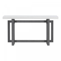 Ethan 59.1'' Triple Rectangle Design Painted Entryway Table with Pine Wood Legs,White Sofa Table  