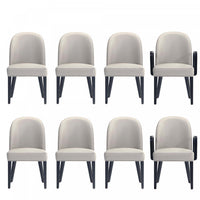 Hillman Modern 8-Piece Dining Chair Set in Light Gray 