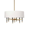 Dainolite Langford 6 Light Chandelier Vintage Bronze White Shade Lamp