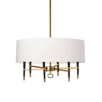 Dainolite Langford 6 Light Chandelier Vintage Bronze White Shade Lamp