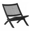 Agave Wood Woven Rope Lounge Chair - Black