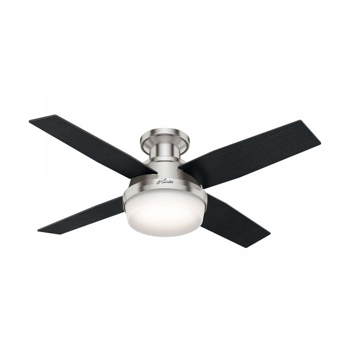 Dempsey Low Profile Ceiling Fan with Light Fixture - Black