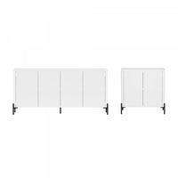 Abbey Modern 2-Piece Buffet and Accent Cabinet in White 