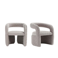 Corvette Mid-Century Modern Velvet Lounge Chair in Dove - Set of 2