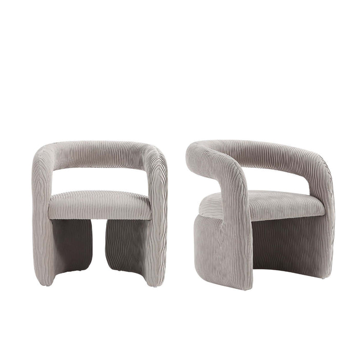 Corvette Mid-Century Modern Velvet Lounge Chair in Dove - Set of 2