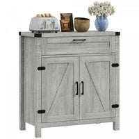 HOMCOM Farmhouse Sideboard Buffet Cabinet with Drawer and Adjustable Shelf