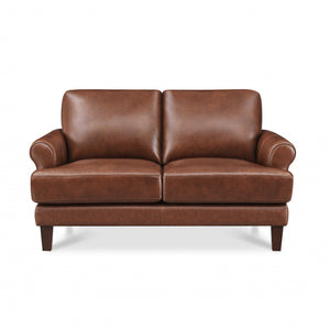 Hydeline Sarina Leather Loveseat - Brown