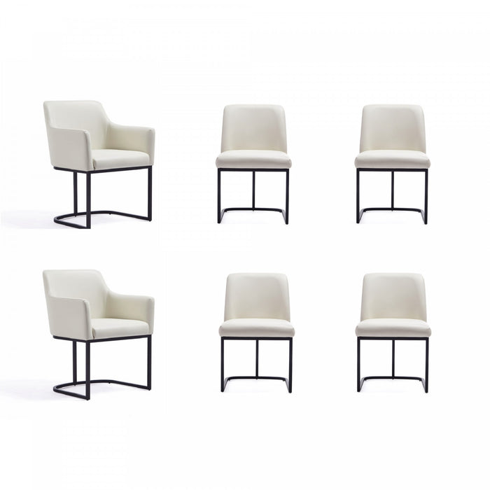 Serena Modern 6-Piece Dining Set in Ivory Dining Chair