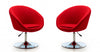 Hopper Modern Upholstered Swivel Lounge Chair in Red - Set of 2 Accent Chair