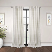 Habitat Austin Linen Light Filtering Dual Header Curtain Panel - 52 x 95