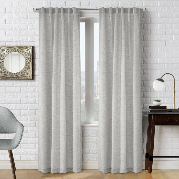 Gladstone Silver Dual-Header Curtain Panel - 52\" X 84\"