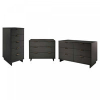 Granville Modern 3-Piece Dresser Set in Charcoal Gray 