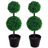 Outsunny 2 Ball Topiary Tree Set of 2 for Home Office, Living Room Decor
