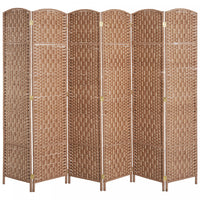 Homcom Double Hinged Woven Wicker Room Divider And Privacy Screens