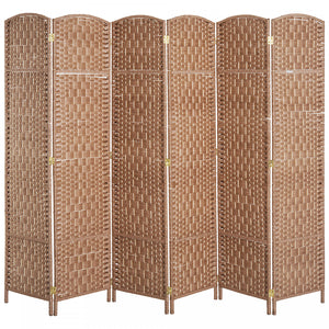 Homcom Double Hinged Woven Wicker Room Divider And Privacy Screens