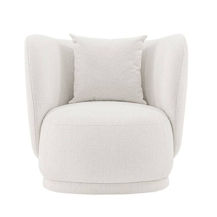 Manhattan Comfort Contemporary Siri Linen Weave Accent Chair with Pillows - Cream