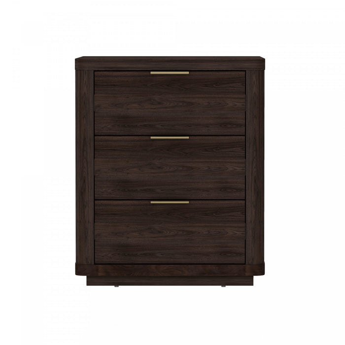 Evelyn Modern 20\" Nightstand in Brown (3-Drawer)