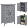 Outsunny Wood Shed, Outdoor Garden Shed With 2-tier Shelves, Grey